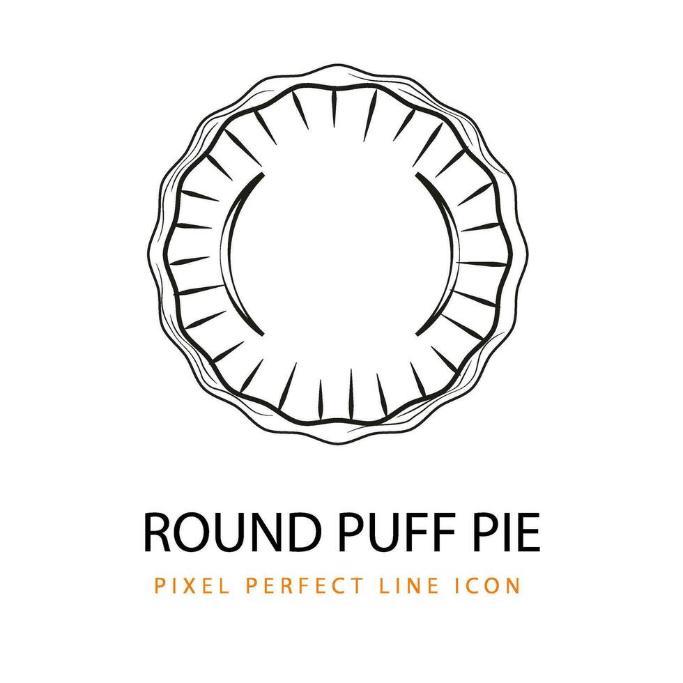 Round Airy Puff Pastry Vector Line Art PNG SVG Icon Illustration Coloring Page