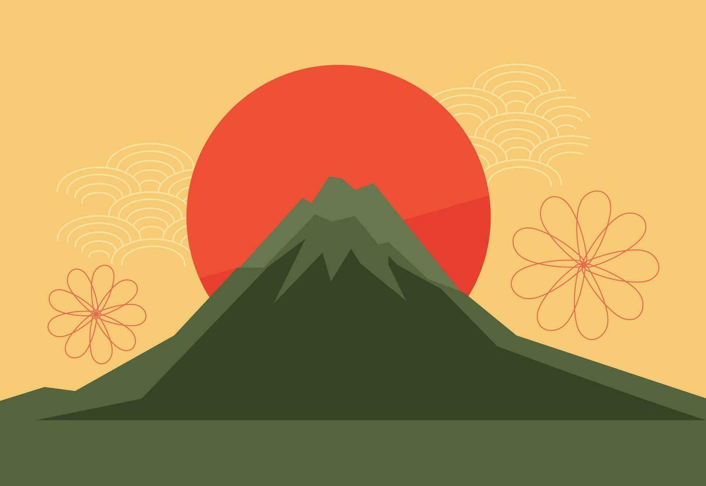 Vector fuji mountain japanese nation tradition symbol 26393107 Vector ...