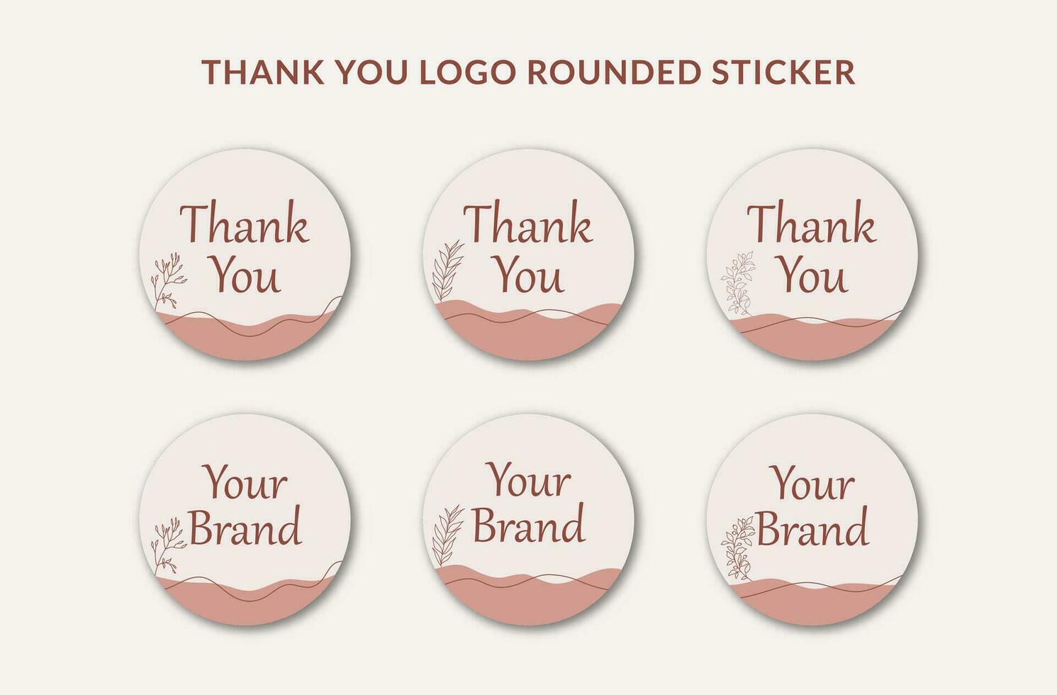Printable Thank You Badge Label and Brand Logo Label or Sticker Isolated in Rounded Shape. Suitable for Online Small Business Fashion, Cosmetic, Beauty, Feminine, etc vector