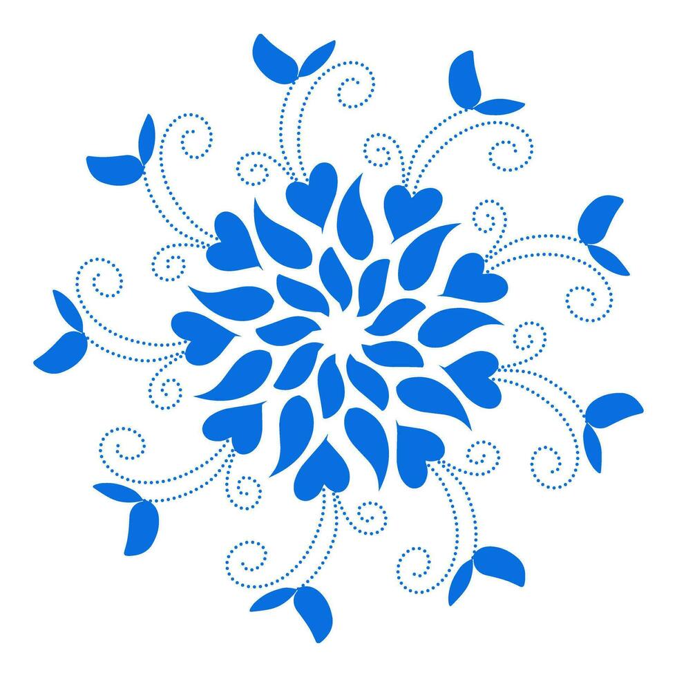 Blue color ethnic mandala patern design illustration. Perfect for logos, icons, stickers, tattoos, design elements for websites, advertisements and more. vector