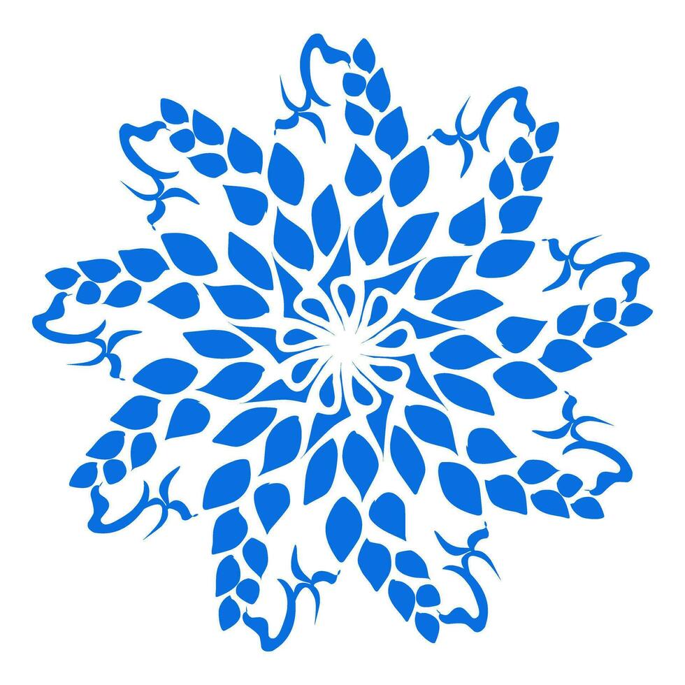 Blue color ethnic mandala patern design illustration. Perfect for logos, icons, stickers, tattoos, design elements for websites, advertisements and more. vector