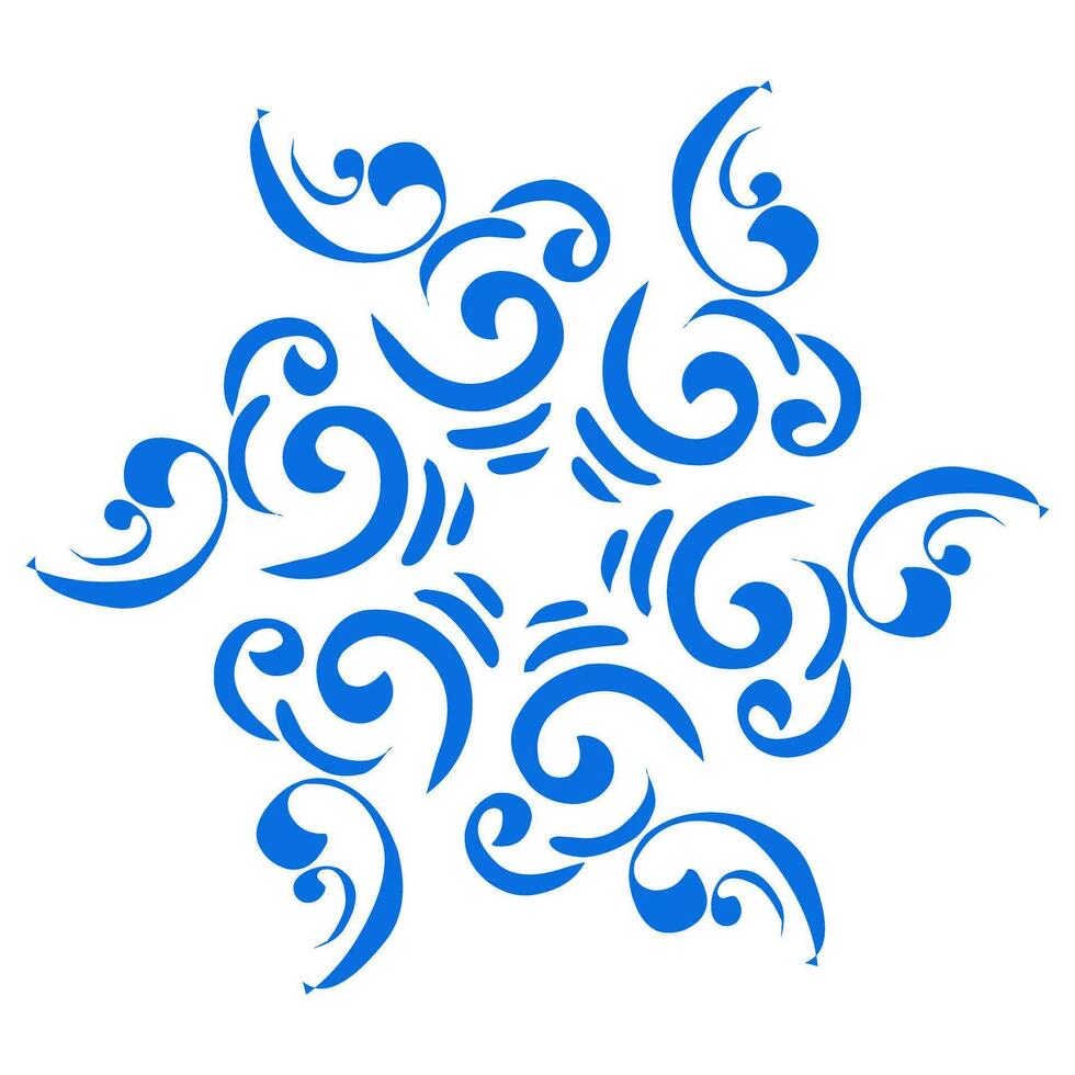 Blue color ethnic mandala patern design illustration. Perfect for logos, icons, stickers, tattoos, design elements for websites, advertisements and more. vector