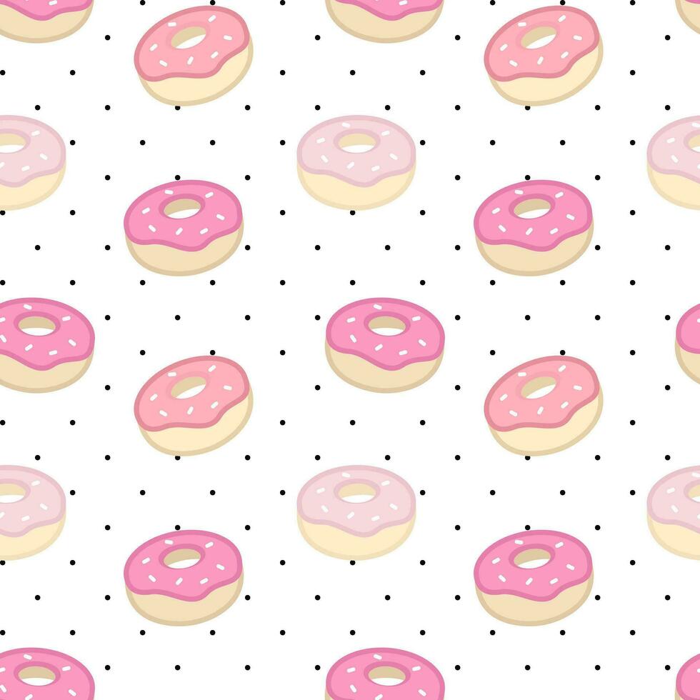 Pink donuts seamless pattern. vector