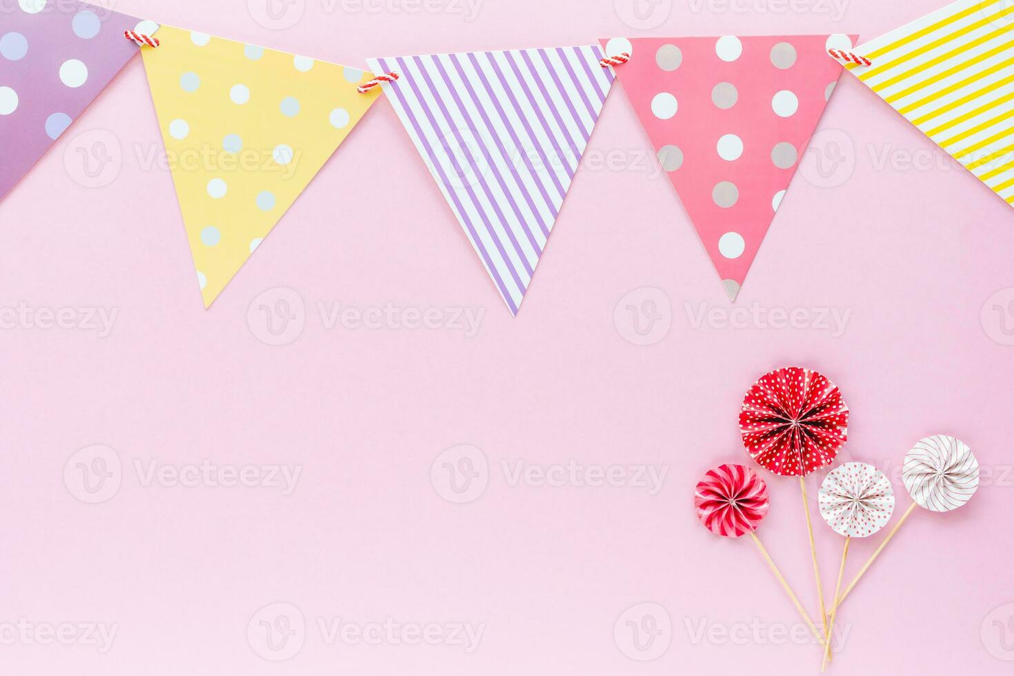 Paper decoration on pink background photo