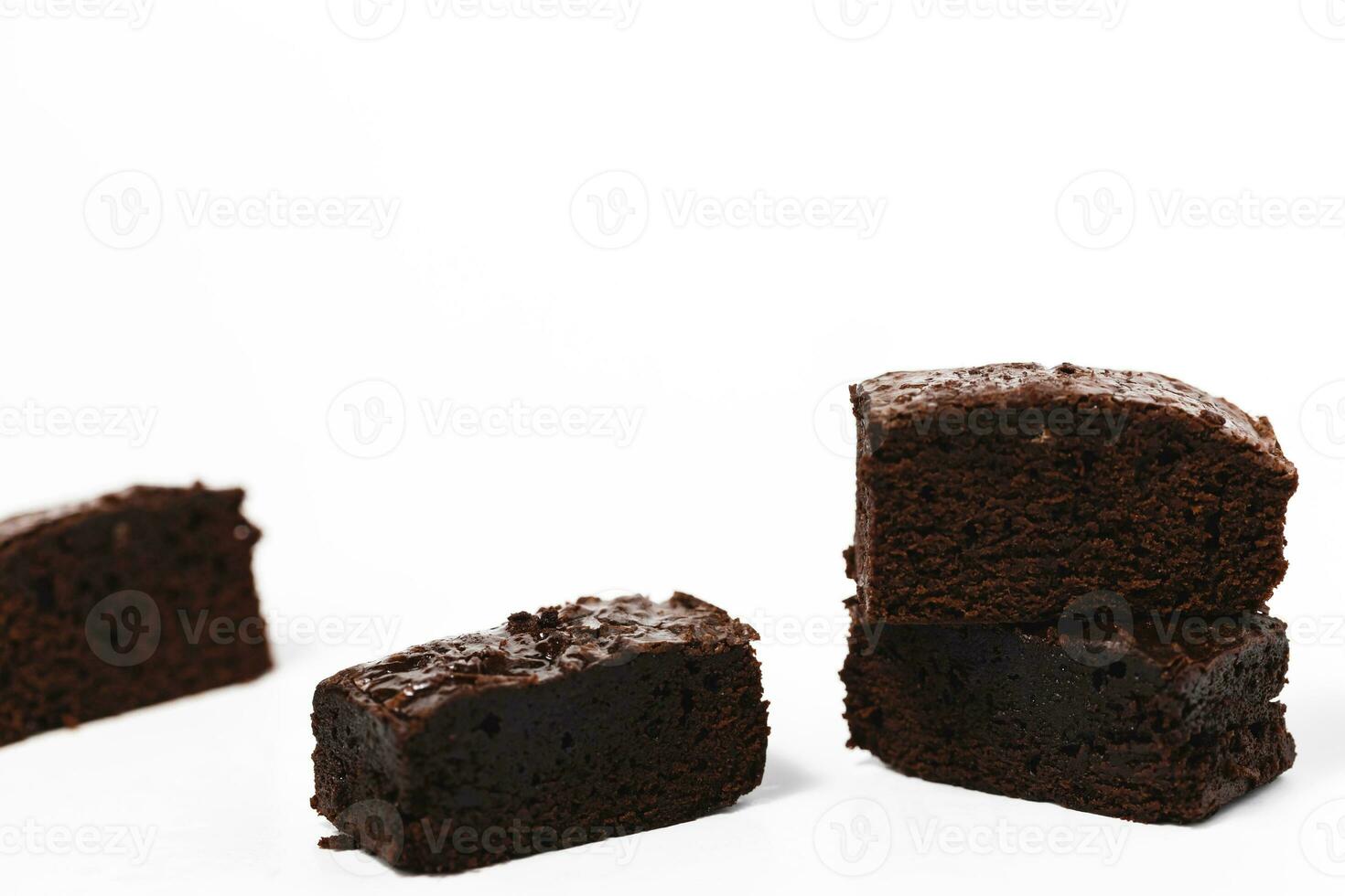 Brownies cake on white background photo