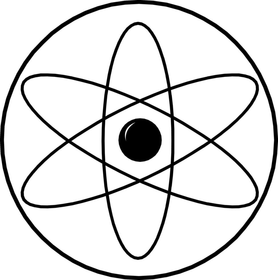 Atom symbol. Atom icon vector illustration