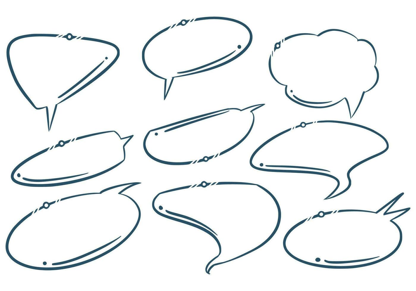 Hand draw chat sketch set design vector