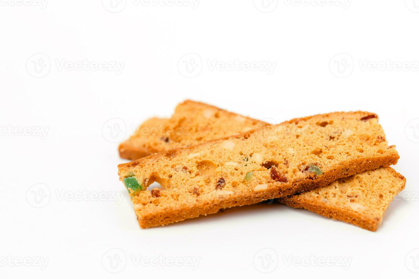 hecho en casa delicioso biscotti en blanco antecedentes foto