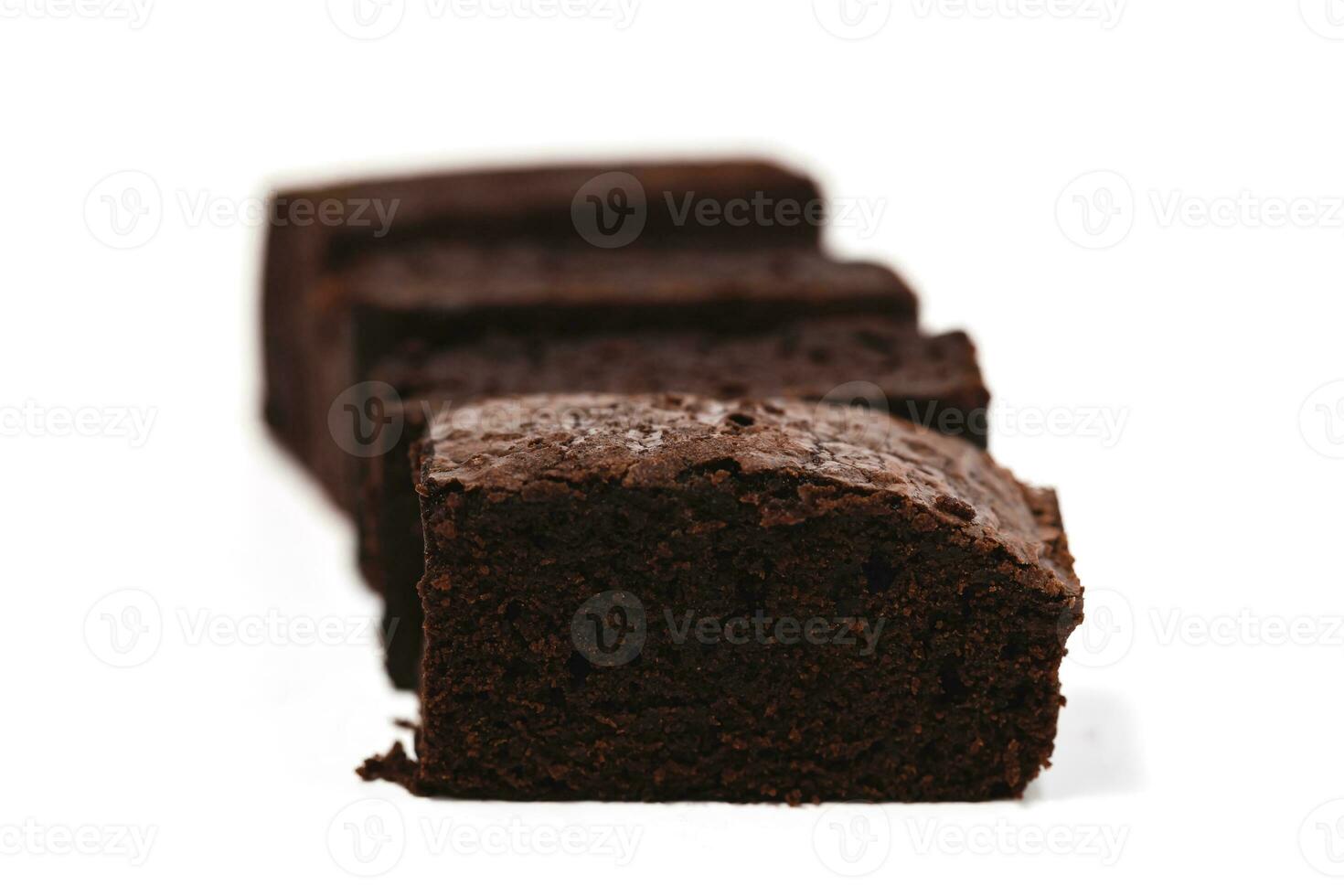 Brownies cake on white background photo