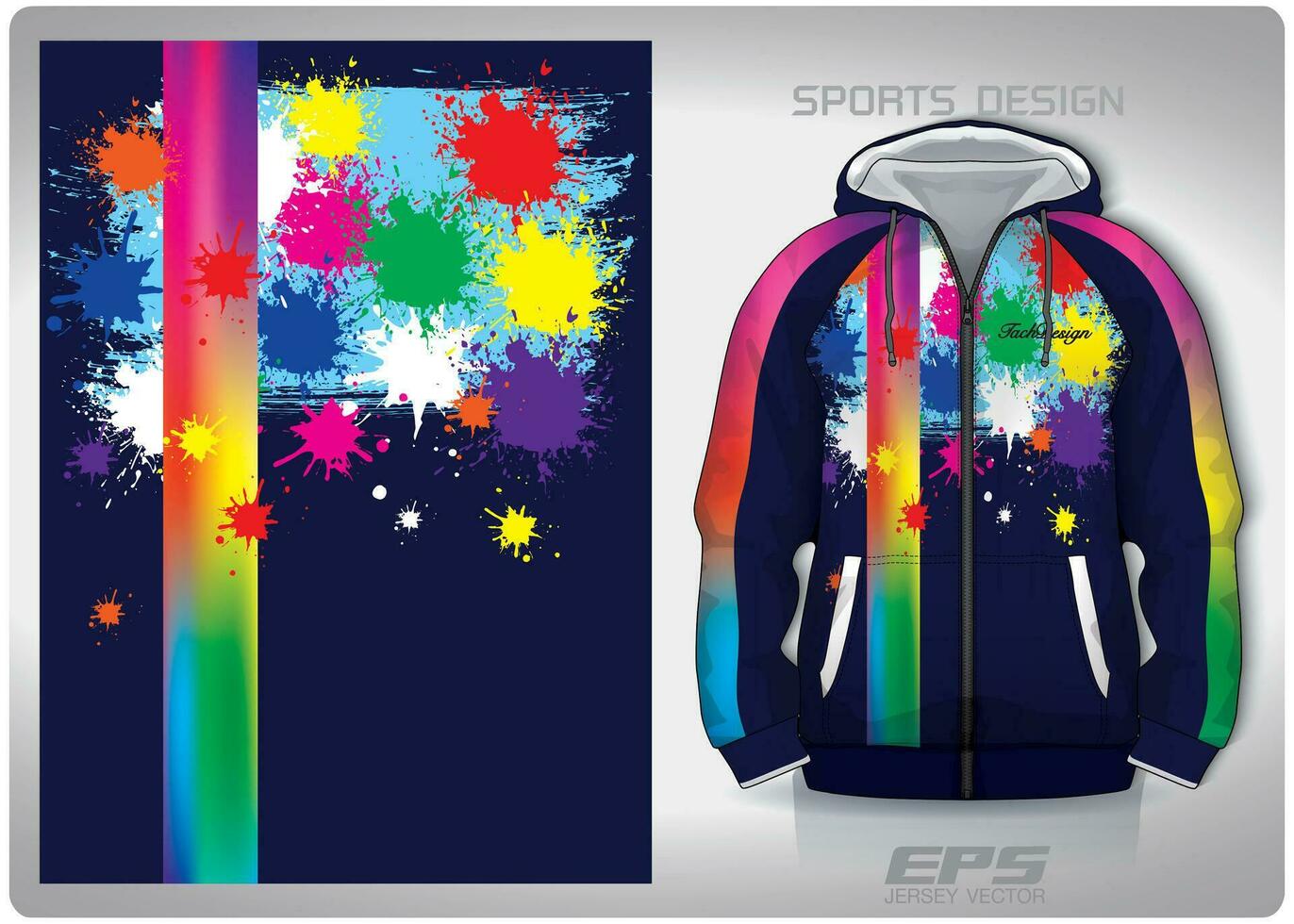 Vector sports shirt background image.Rainbow Salad Art pattern design, illustration, textile background for sports long sleeve hoodie, jersey hoodie