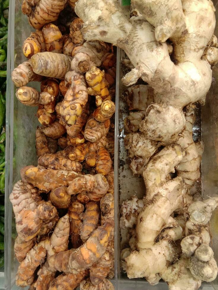 ginger and turmeric in supermarkets photo