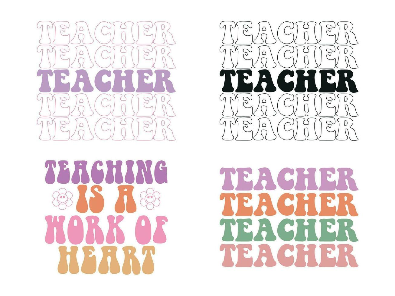 teacher retro design for t-shirt, print, mug, tote bag, etc vector