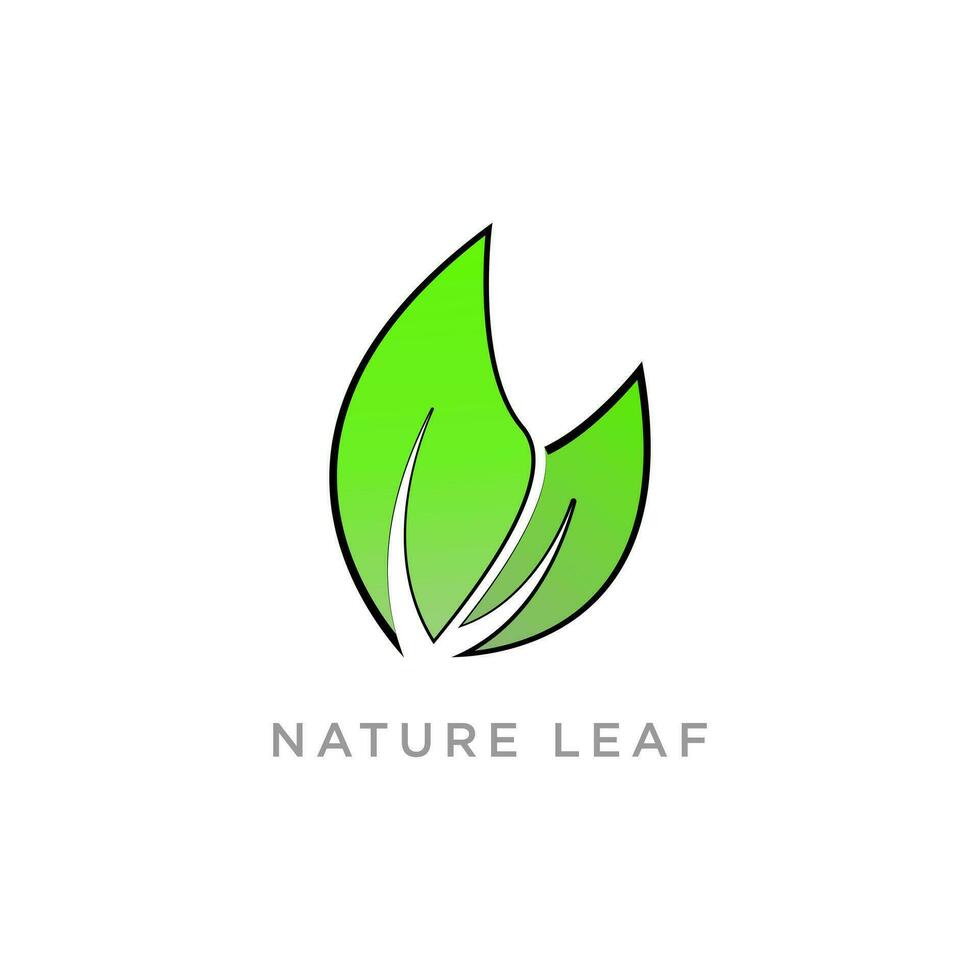 Abstract green leaf logo icon vector design. Landscape, garden, plant, nature and ecology vector logo design. Happy life Logotype Ecology concept icon
