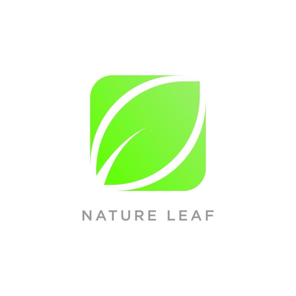 Abstract green leaf logo icon vector design. Landscape, garden, plant, nature and ecology vector logo design. Happy life Logotype Ecology concept icon