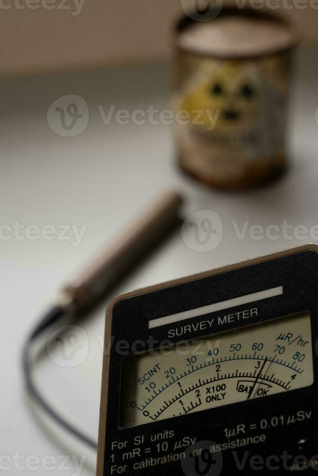 Radiation measurement with radiation survey meter photo