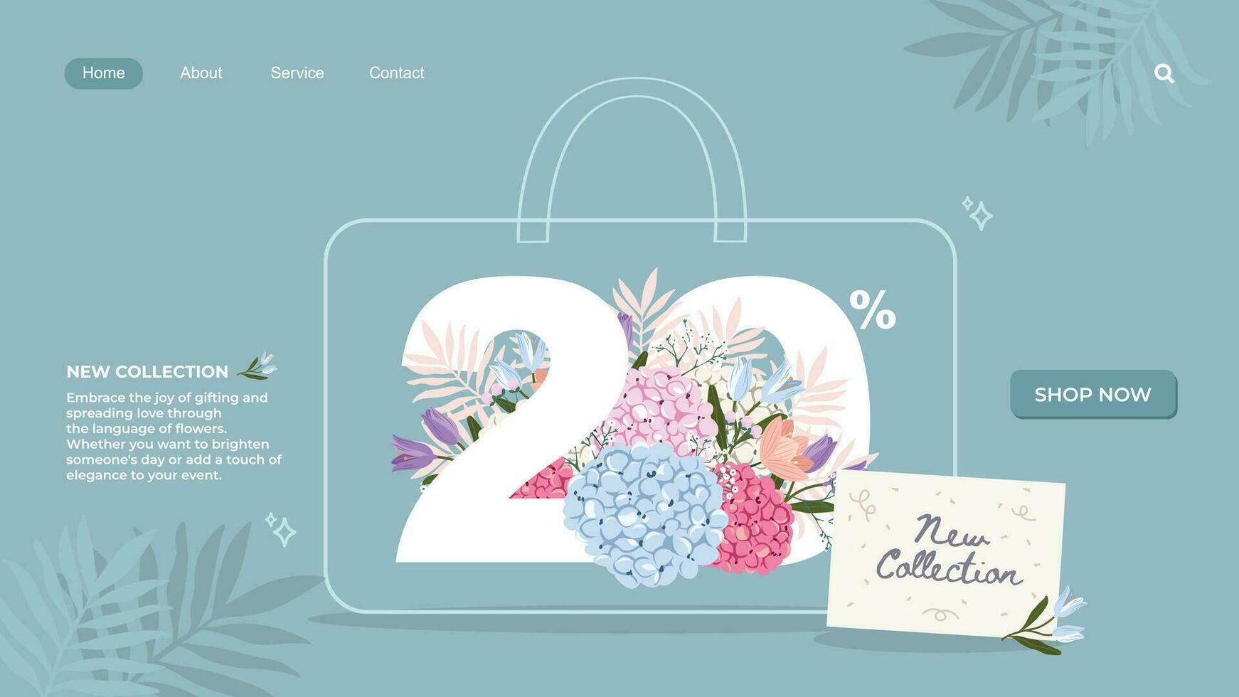 florist sale banner template with beautiful flower vector