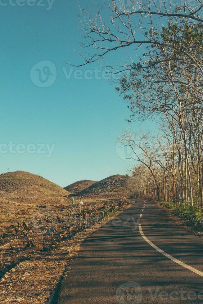 a brown road in indonesia photo
