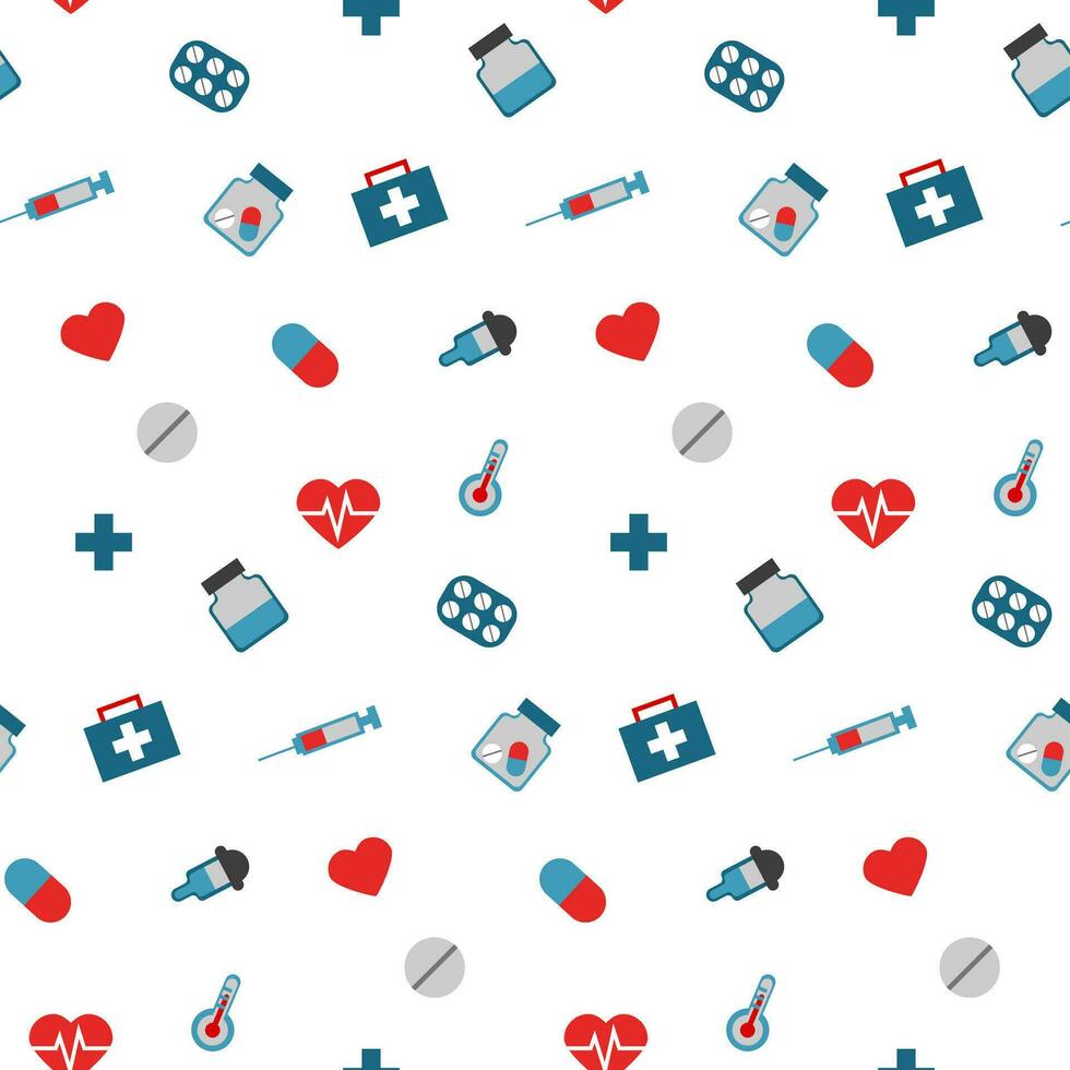 Medical set, seamless pattern, vector. vector