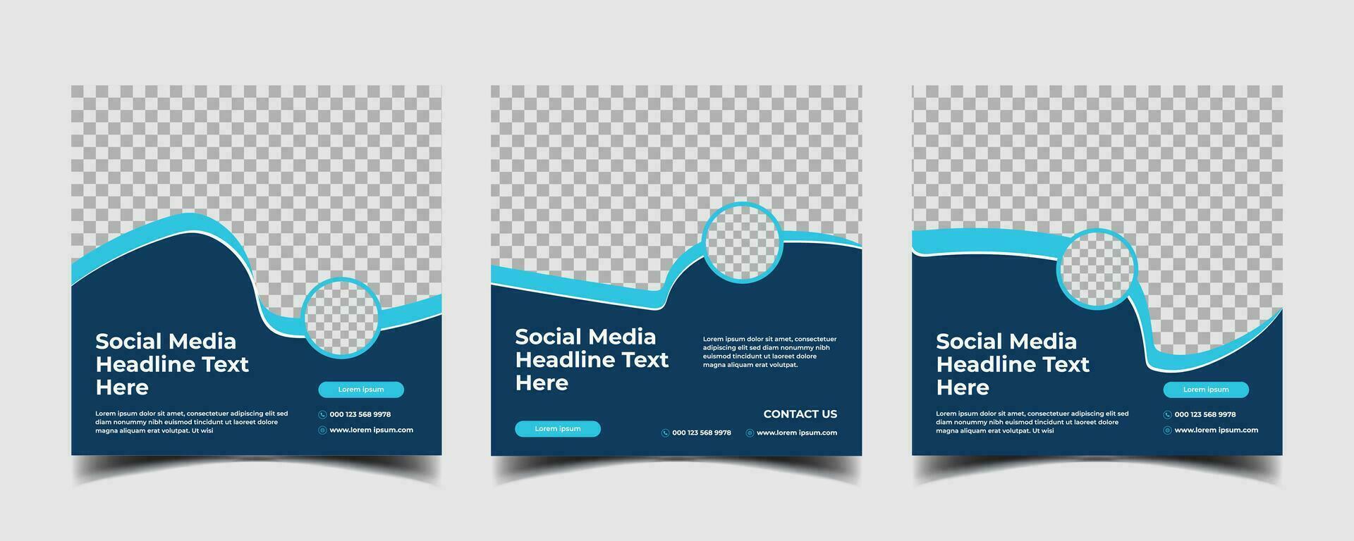 medical and healthcare square banner template design. white background with blue shape for web ads. vector