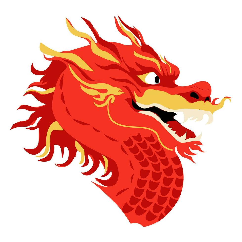 Chinese traditional dragon .Vector symbol of 2024 isolated on white background. vector