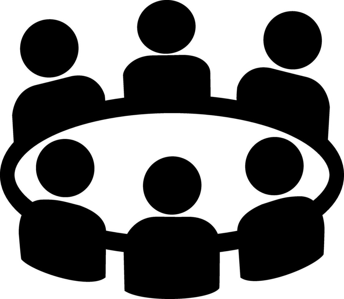 Team business meeting with teamwork and collaboration flat vector icon for apps and websites.Team business people, teamwork icon. Replaceable vector design.
