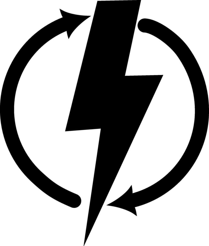 Lightning electric icon. Bolt circle symbol. Power charging energy sign. Replaceable vector design. Vector illustration