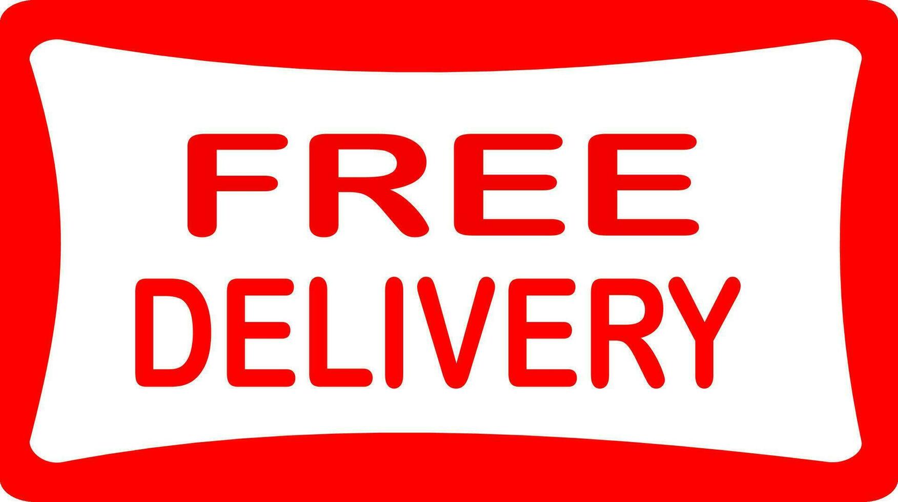 Free delivery red advertisement label. Special offer promotion price. Isolated on white background. Shiping icon. Replaceable Vector design.