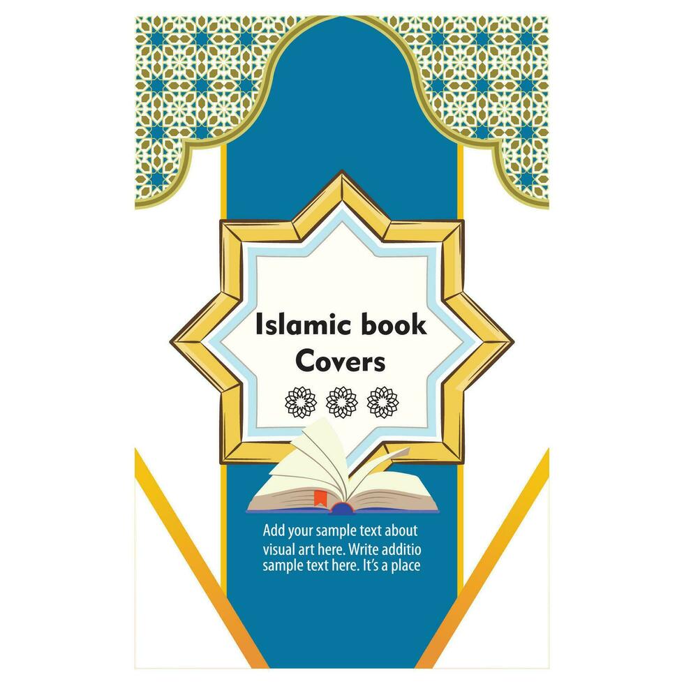 PrintArabic Islamic Style Book Cover Design with Arabic Pattern and Ornaments vector