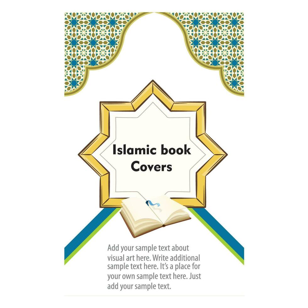 islámico cubrir diseño, Arábica modelo ornamental antecedentes y frontera marco vector