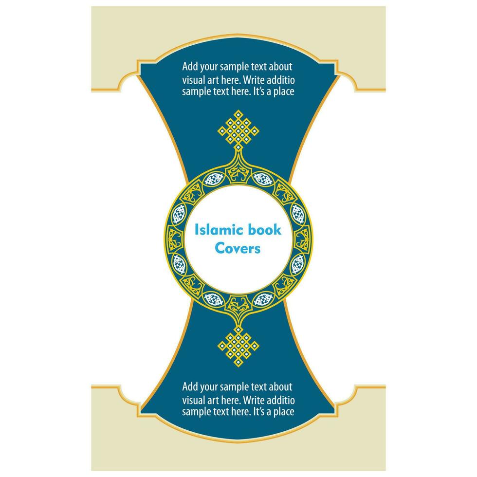 Islamic cover design, arabic pattern ornamental background and border frame vector