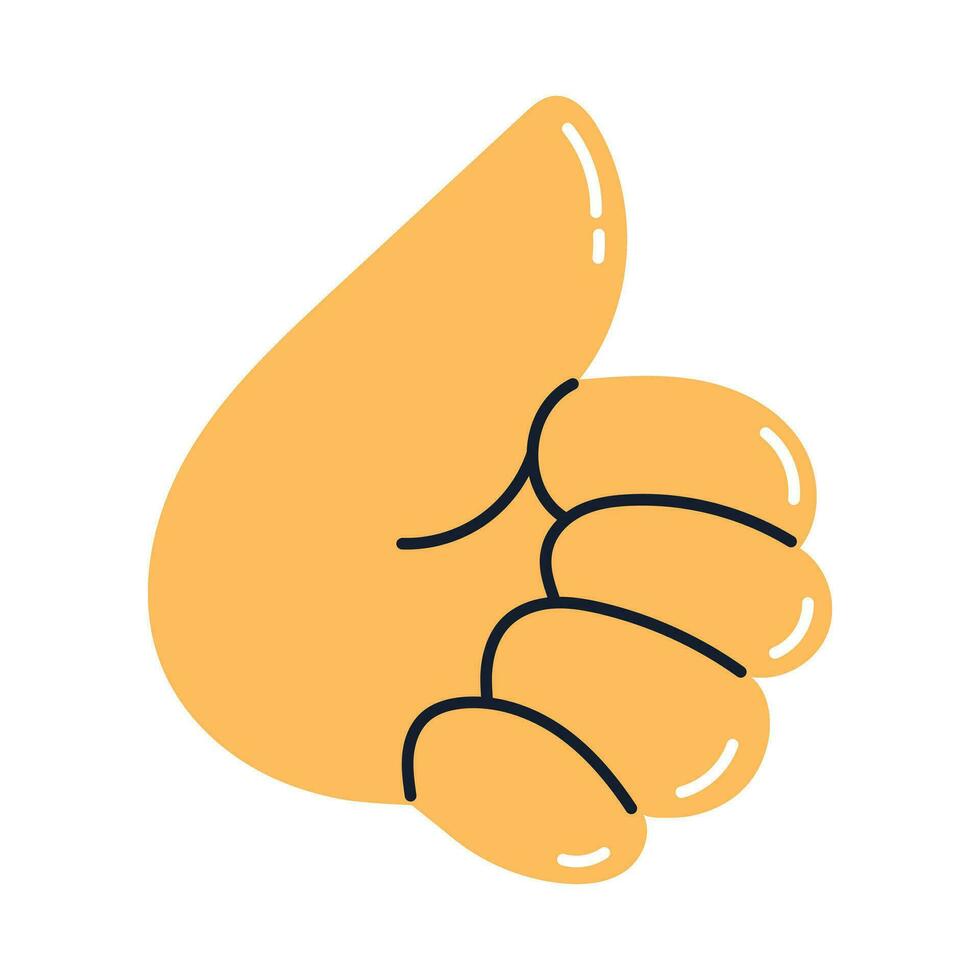 Vector thumbs up hand gesture. Hand thumb up in flat design. School or work motivation. Inspirational and encourage clipart.