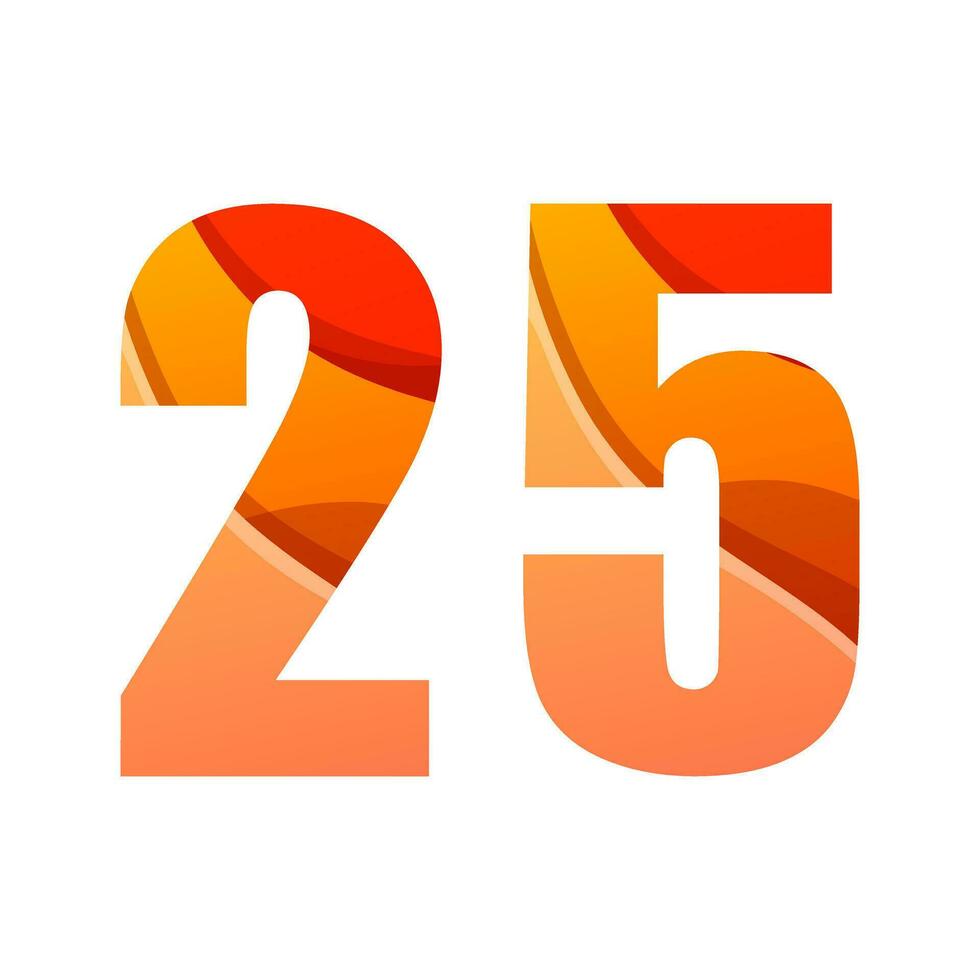 colorful gradient number 25 logo design vector