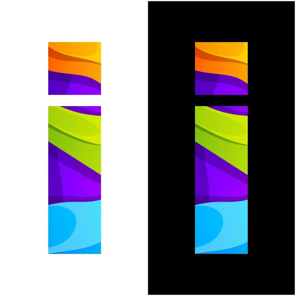 colorful letter I gradient icon logo design vector