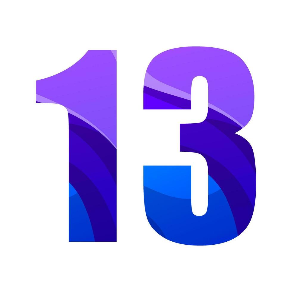 vector number 13 anniversary, gradient edition