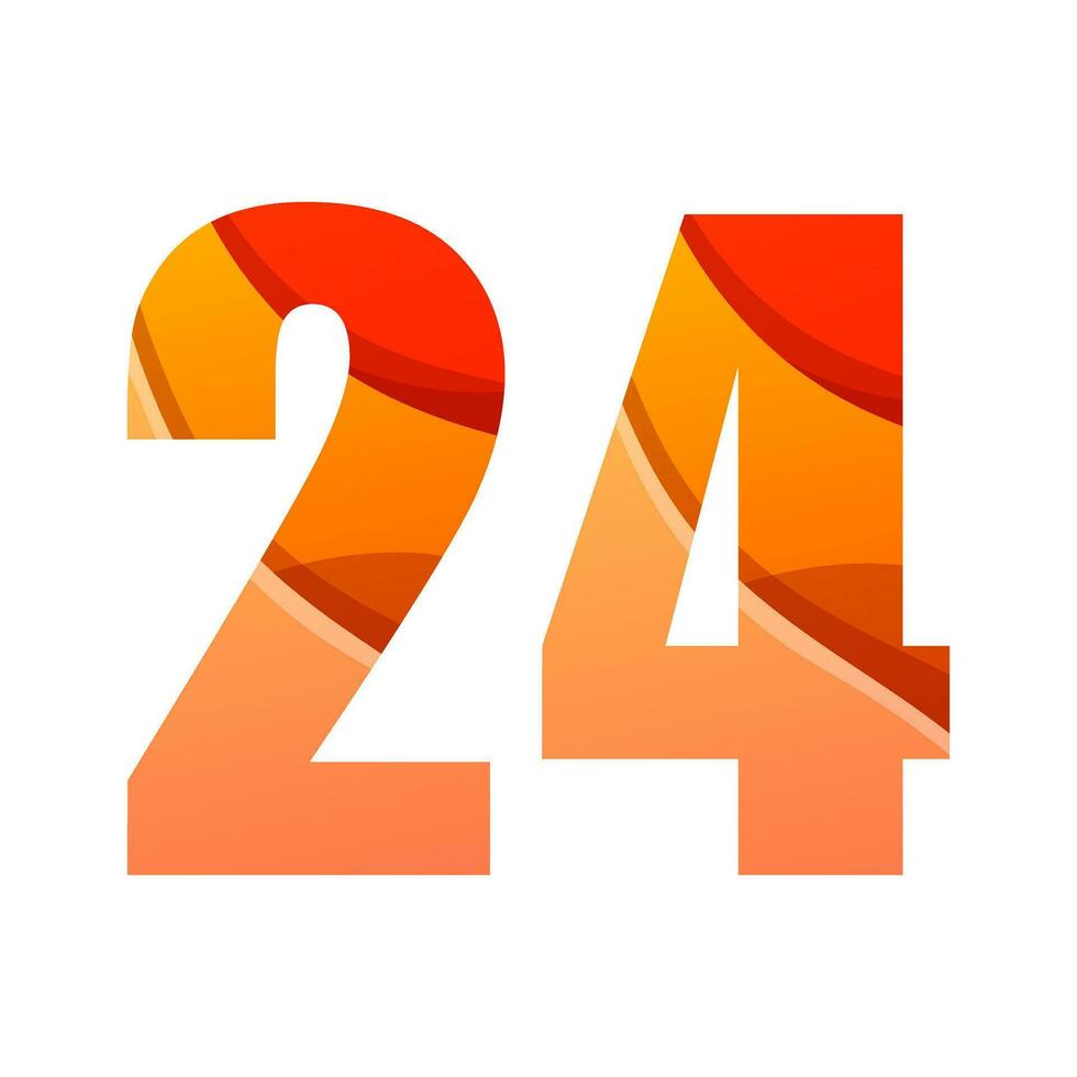 colorful gradient number 24 logo design vector