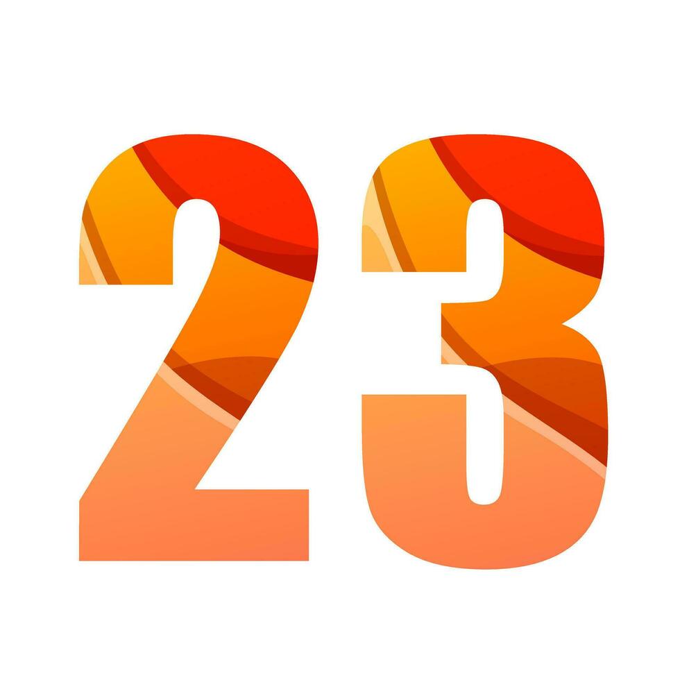 colorful gradient number 23 logo design vector