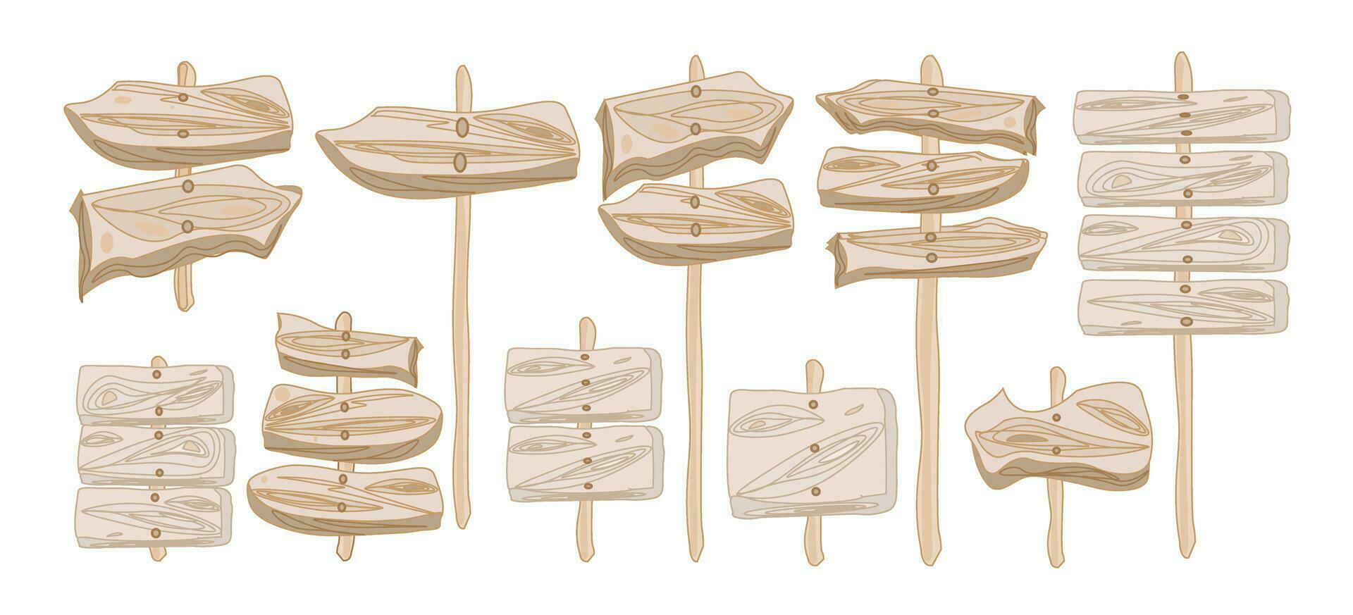 Banner wooden sign guides.Illustration for a tree. Wooden sign board. vector