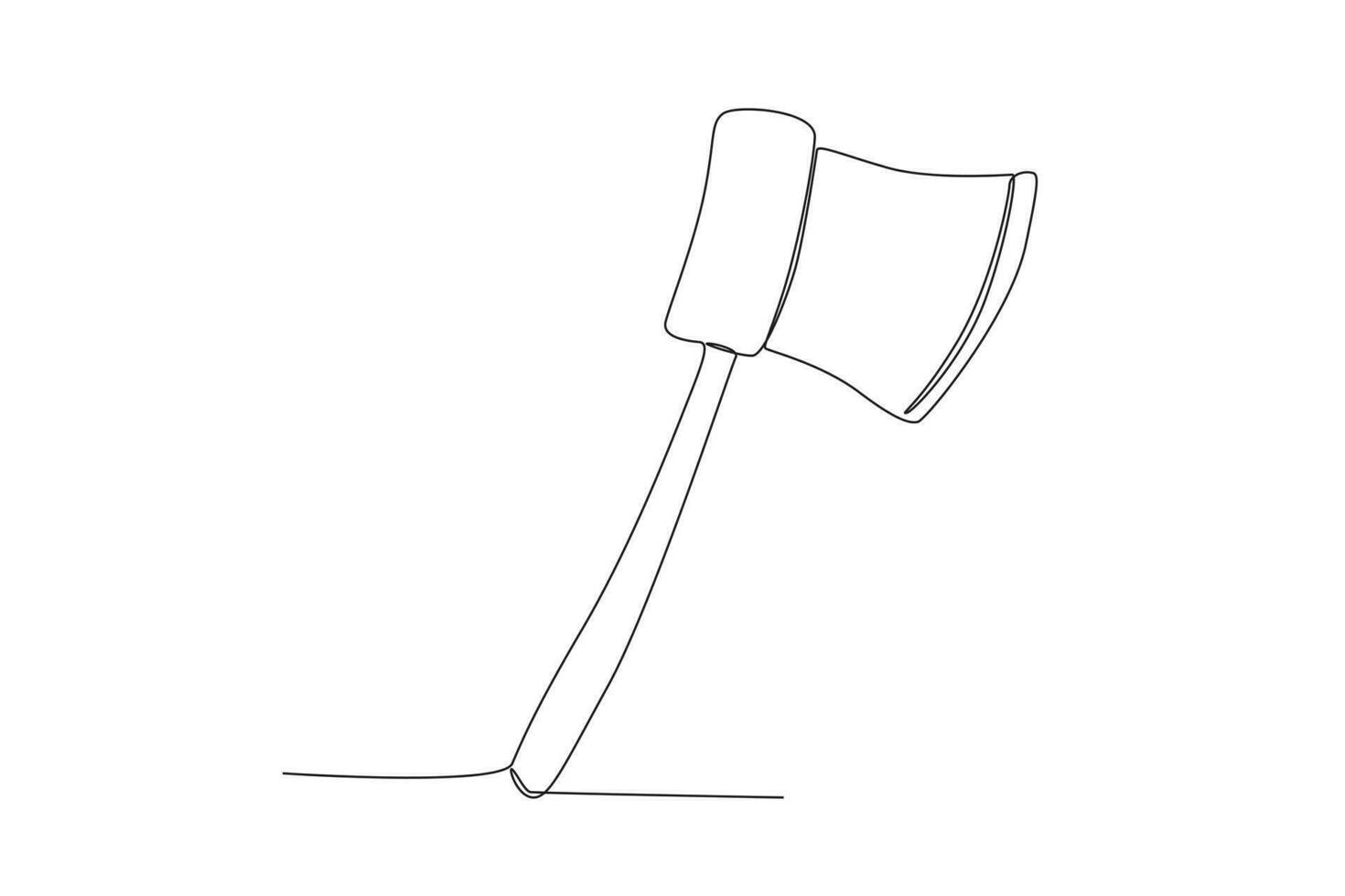 Vector simple line of fire axe one line concept of fire department equipment drawing and continuous line.