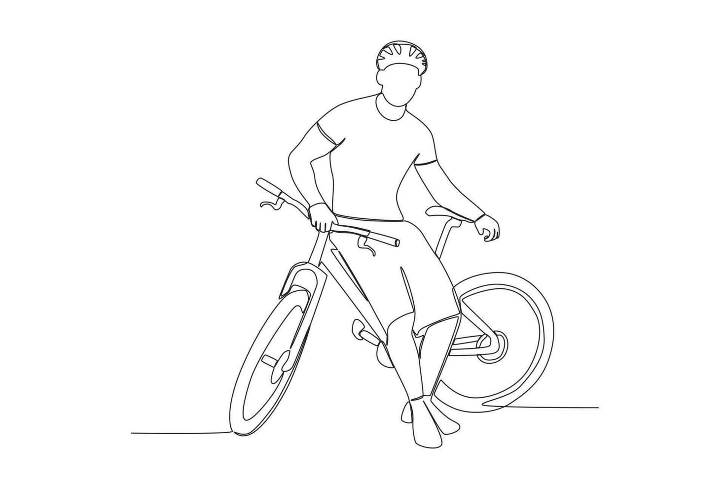 Vector oneline bicycle concept. simple line bicycle illustration.