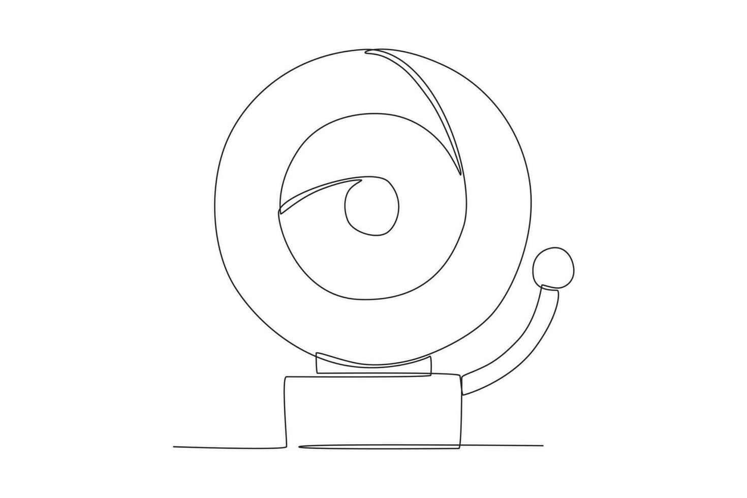 Vector simple line of fire bell alarm one line concept of fire department equipment drawing and continuous line.