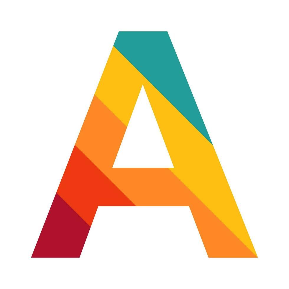 Doodle Font A Rainbow colors vector