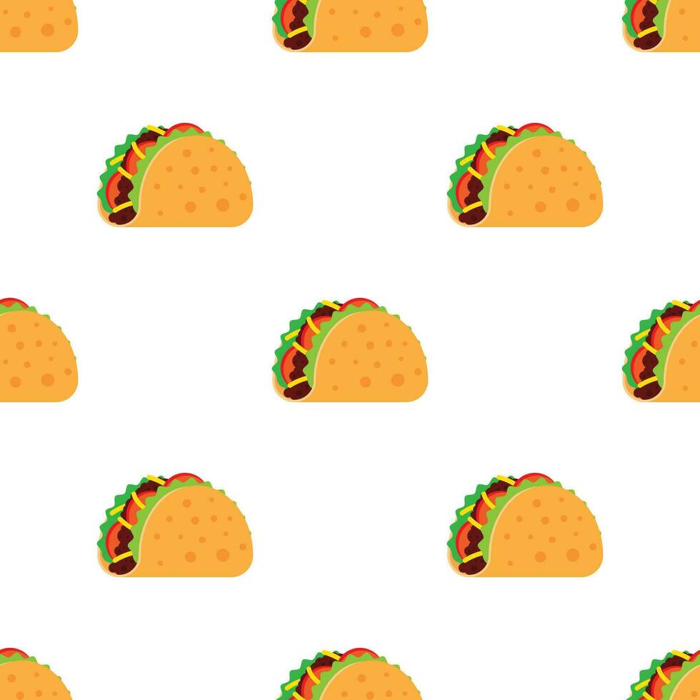 Tacos seamless pattern. Mexican food. vector illustration