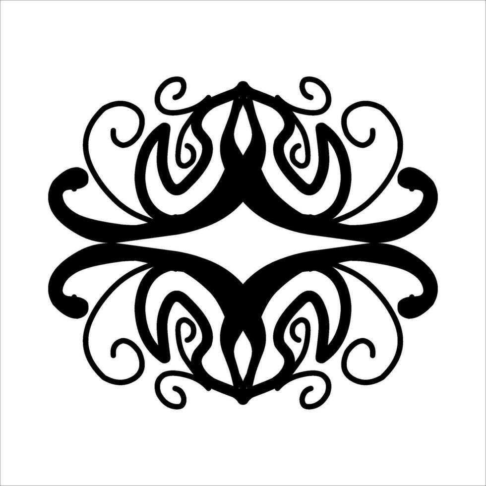 Vintage Baroque Victorian frame floral border ornament leaf scroll engraved retro floral decorative design pattern black and white tattoo Japanese filigree calligraphy vector batik, illustration class