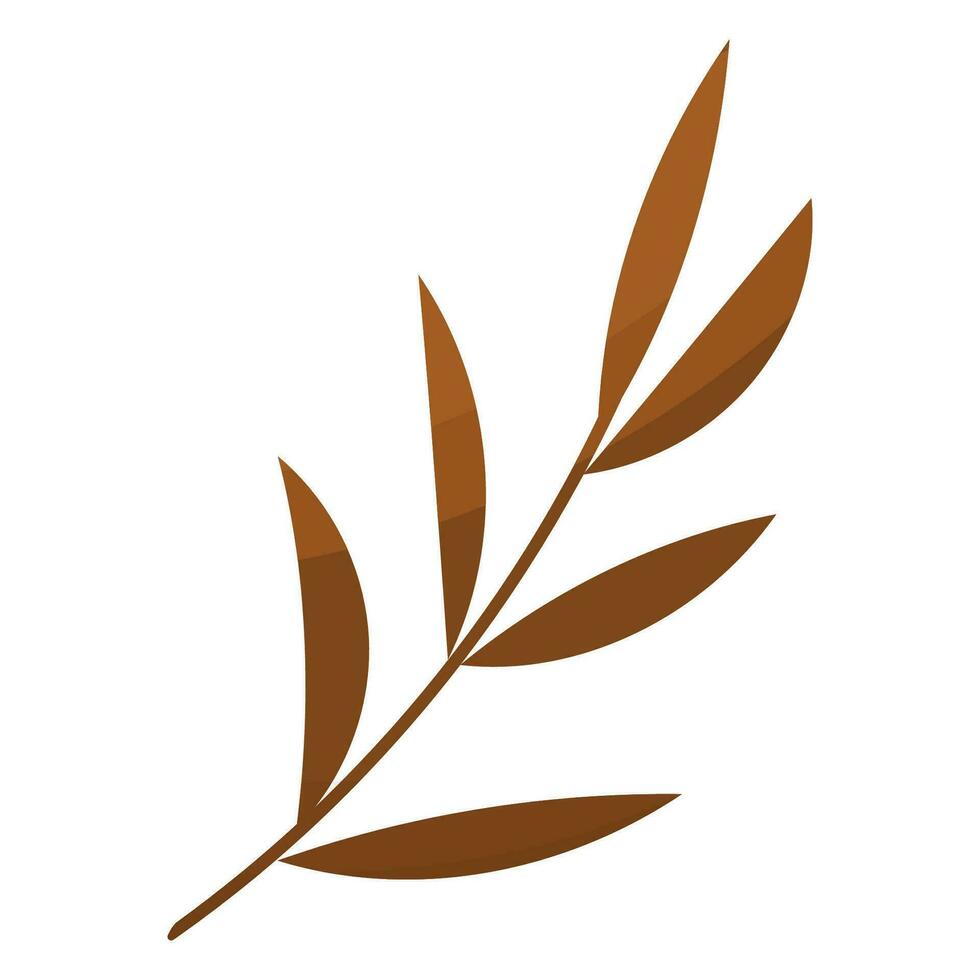 leaf branch autumn forest brown icon element vector