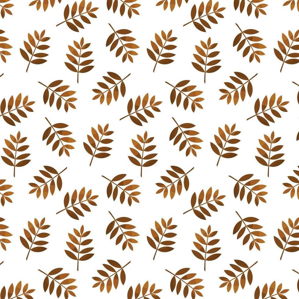 leaf branch autumn forest brown background pattern vector