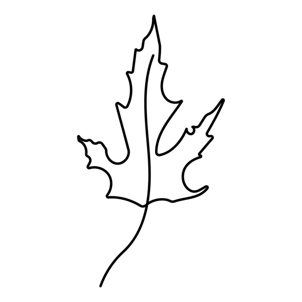 leaf foliage autumn line icon forest element vector