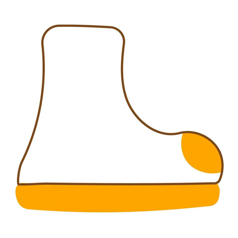 boot rubber yellow line doodle element icon vector