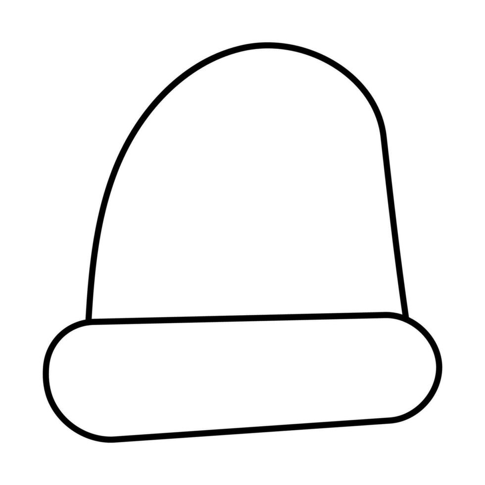 hat black line knitted doodle element icon vector