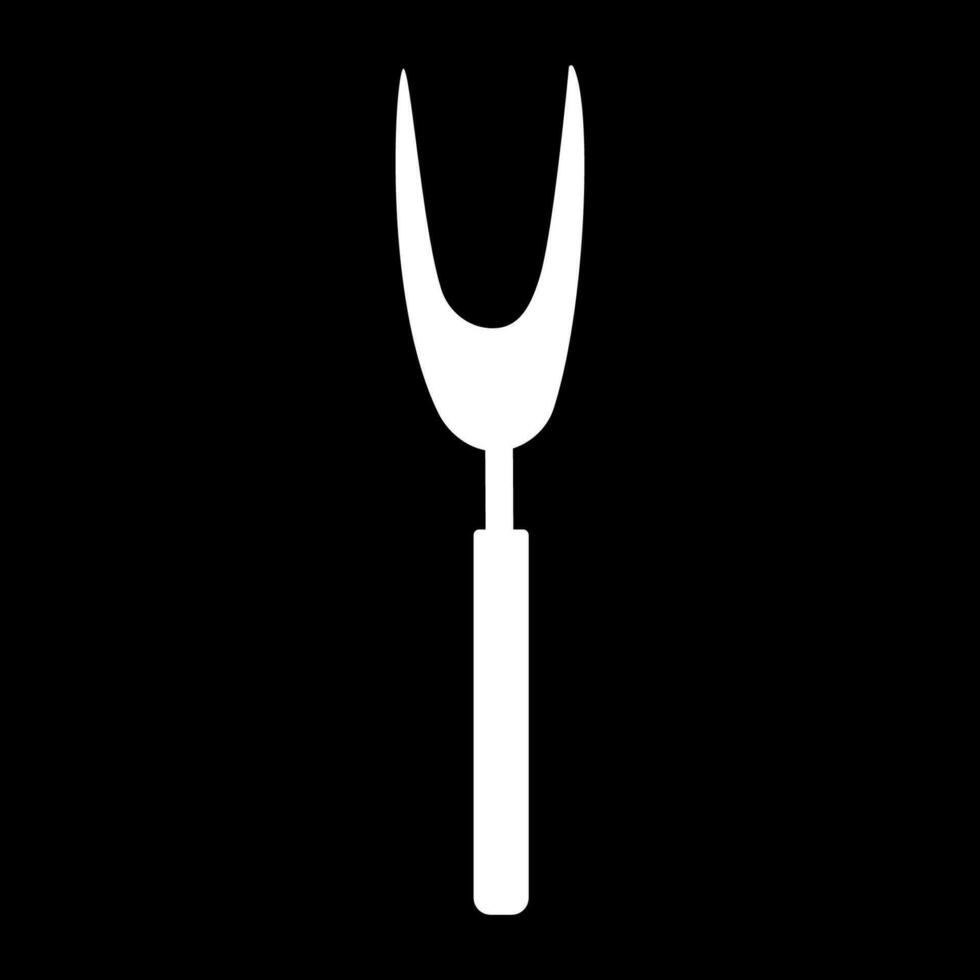 meat fork kitchen cook restaurant black white vector