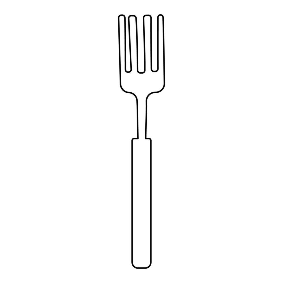 fork kitchen prick eat kitchen line doodle vector